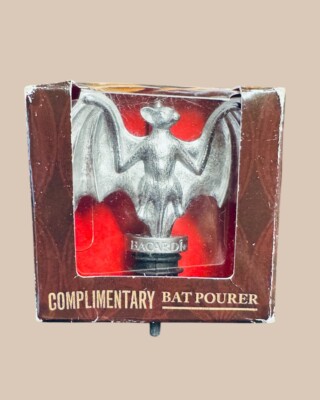 Bacardi Rum Bat Liquor Pourer 2013 Metal Spout Stopper in Box NEW