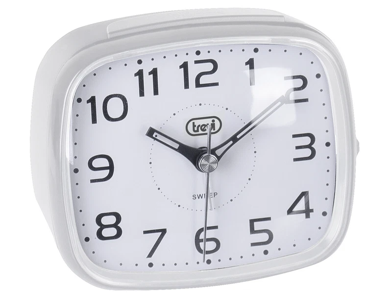 Orologio Sveglia Quarzo Trevi Bianco Sweep Silenziosa con Luce, fotografia 6 di 7