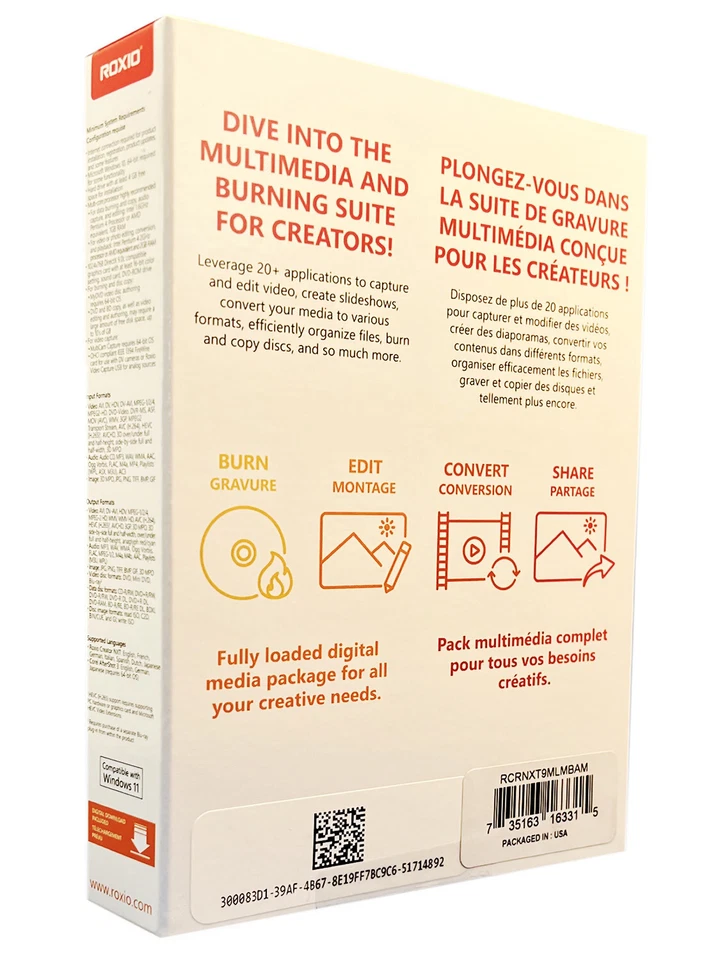 Roxio Creator NXT 9 - New Retail Box, RCRNXT9MLMBAM - Image 2 of 2