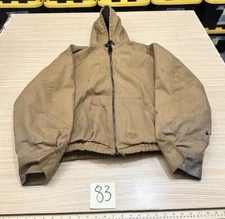 Red Kap Canvas Quilted Full Zip Hooded Work Jacket Size XL