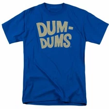 Dum-Dums Distressed Logo T Shirt Mens Licensed Sucker Lollipop Candy Royal Blue