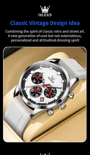 Waterproof Quartz Business Luminous Watch Men Luxury OLEVS Date Strap Men's - Picture 12 of 17
