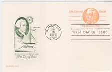 TurtlesTradingPost- John Hancock- 1978 #UX74  Postal Card FDC- Artmaster Cachet