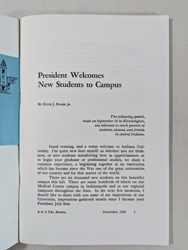 Indiana University Bulletin The Review Alumni Magazine November 1962 First Ed. - Picture 3 of 6