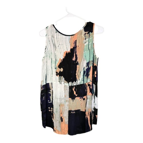 Mossimo ärmellose Bluse Damen abstrakt mehrfarbig Oberteil Größe M - Bild 2 von 8