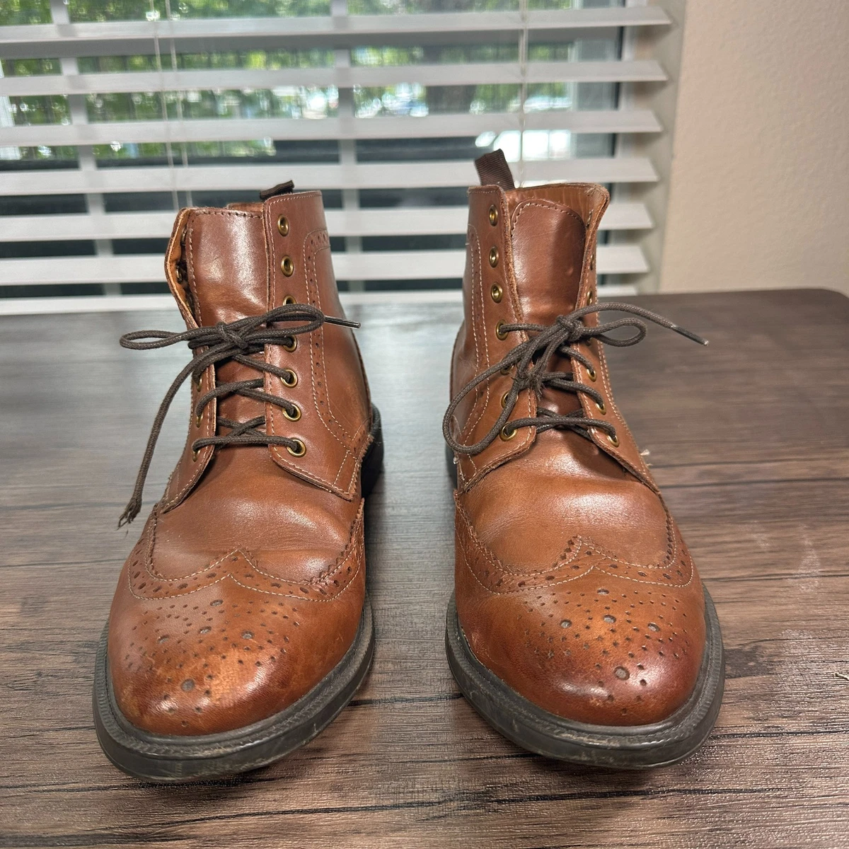 Stafford men\'s brown leather wingtip brogue chukka boots sz 9.5 Stafford Wingtip Shoes for Men | Mercari main image 3