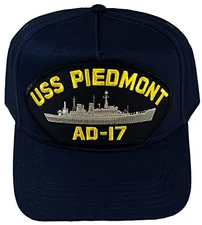 USS Piedmont AD-17 Ship HAT - Navy Blue - Veteran Owned Business