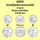 2026 Simi Quincentennial Nickel & Dime P & D 4 Coin Set