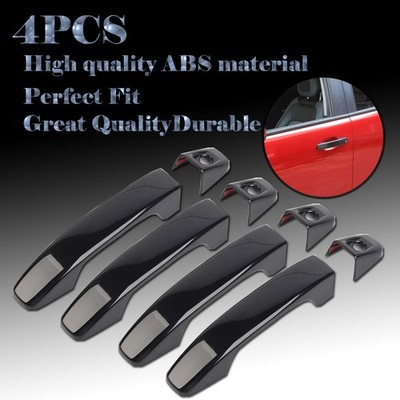 For 2014-2022 Chevy Colorado GMC Canyon Crew GLOSS BLACK 4Door Handle COVERS No 
