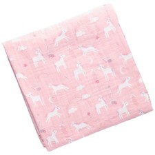 Unicorn Muslin Baby Blanket 47x47 Soft Lightweight Swaddle Perfect Baby Gift