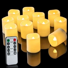 Homemory 400+ Hour Remote Control Candles, 2/4/6/8H Timer LED Votive Candles,...