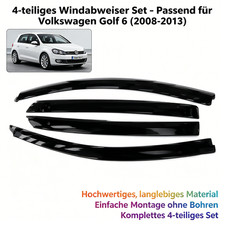für Volkswagen Golf 6 2008-2013 4-teilig Windabweiser Regenabweiser Set