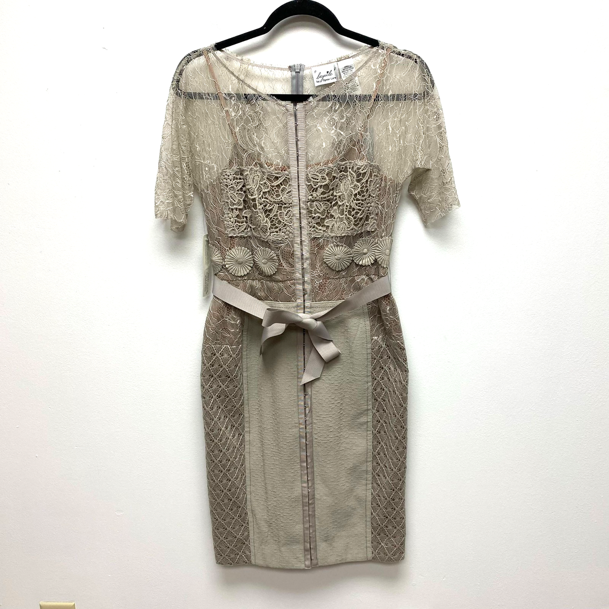 Beguile Byron Lars Anthropologie Beige Gray Motif Carissima Sheath