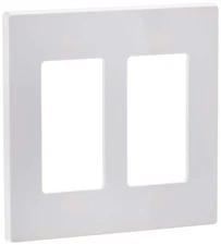 Leviton 2-Gang Decora Plus Screwless Wall Plate, 80309-SW, White