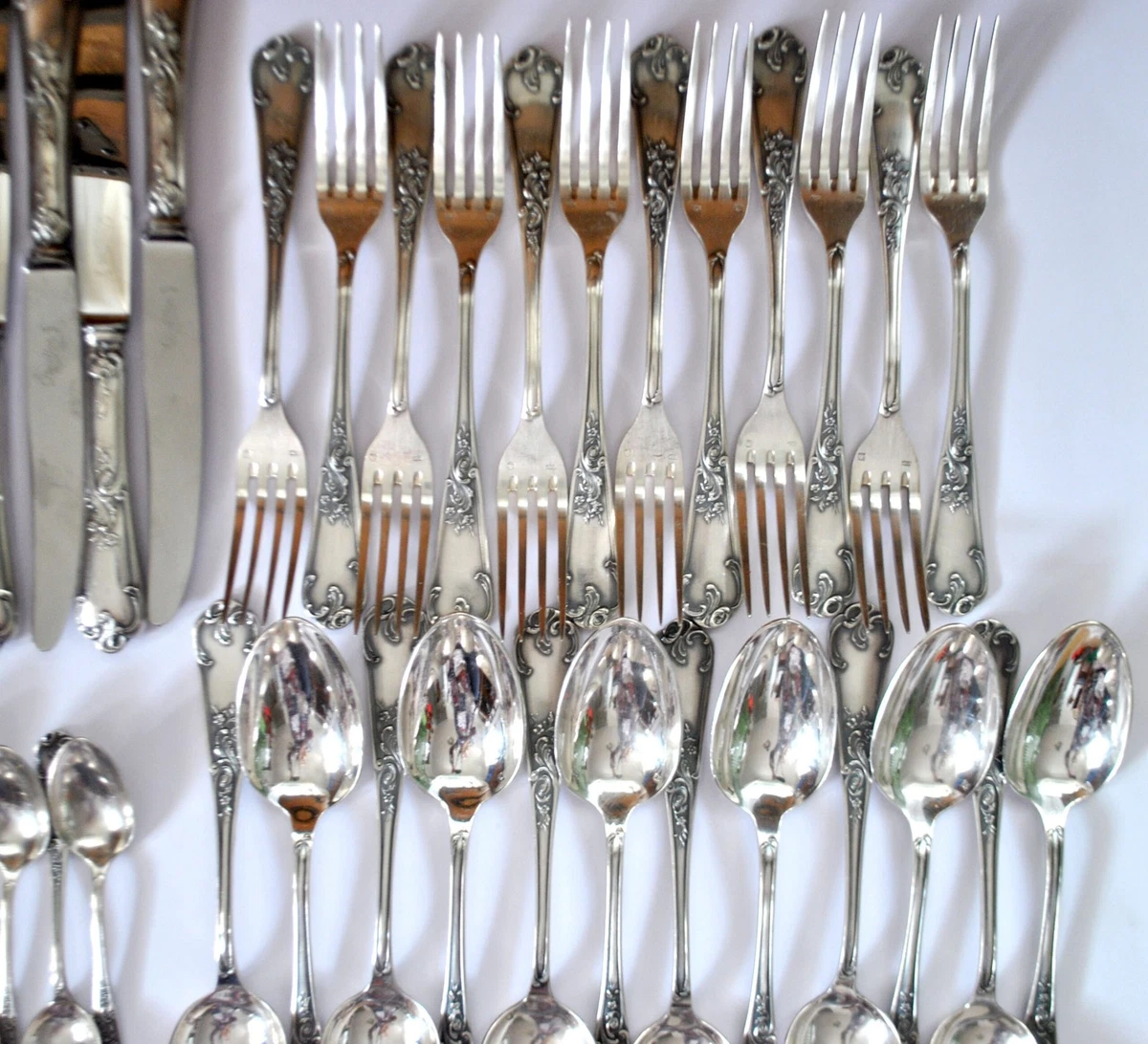 SPRINGER DEETJEN Ménagère 48 couvert de table Argenterie Louis XV Rocaille 25