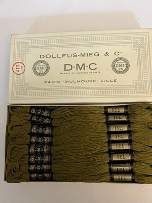 DMC Embroidery Floss Color=#731 Dark Olive Green~ Box Of 24 New