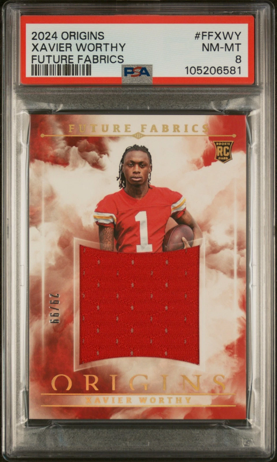 Xavier Worthy Panini Origins Future Fabrics #FFXWY Base