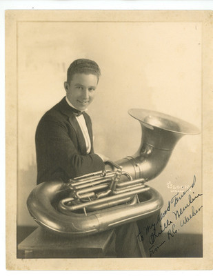 Autographed 8x10 DW Bloom Photo Musician Tuba Player R. E. Walker