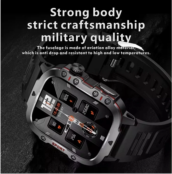 Smart Watch QX11 Bluetooth Military Tactical Rugged Sport Fitness Wristwatch Men - Image 4 of 4