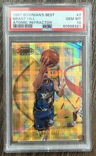 1997-98 BOWMAN’S BEST GRANT HILL #7 ATOMIC REFRACTOR PSA 10 GEM MINT PISTONS