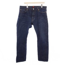 RESOLUTE W40 L34 Indigo Denim Jeans Men's Cotton Button Fly Patch A Grade