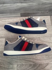 GUCCI MENS SCREENER SNEAKER GREY/BLUE SZ: US 11.5 Authentic  A1D024840 