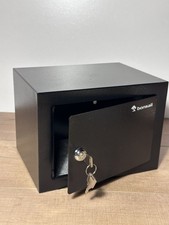 Safe Box with Key Lock, Steel Security Lock Box, 0.23 Cubic Feet, 9.06" W X 6.69