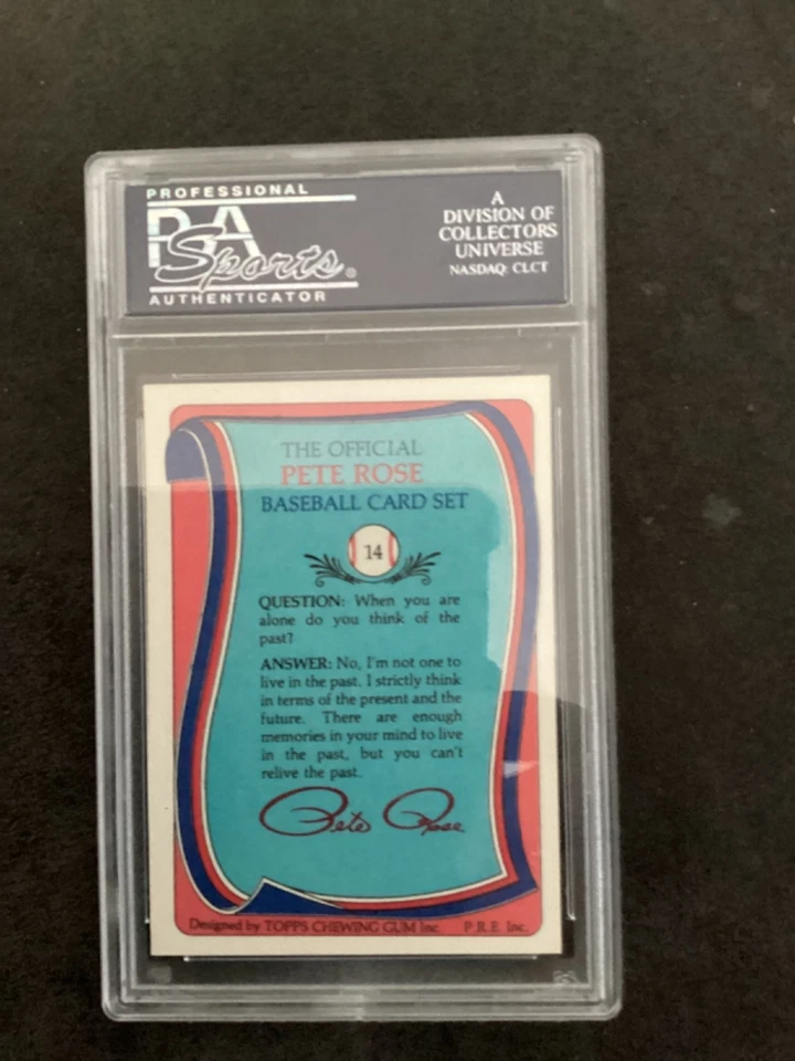 Tarjeta coleccionable oficial automática Pete Rose #14 Foto 2 de 2