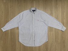 Ralph Lauren Oxford Dress Shirt Men  s 16 1/2 Yarmouth Fit Blue Stripe Button Up