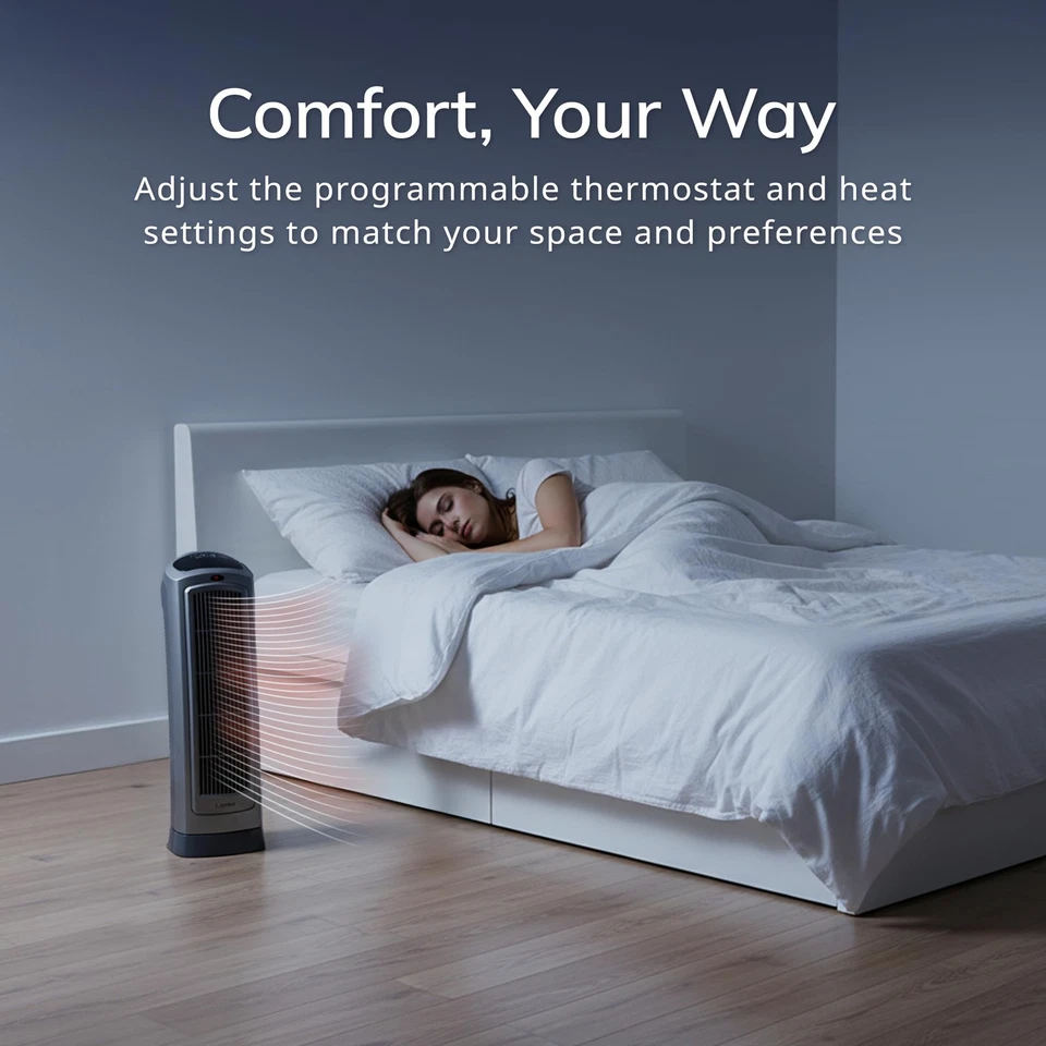 Lasko Portátil Oscilante Cerámica Calentador de Espacio Torre Pantalla Digital, Control Remoto Foto 3 de 4