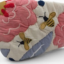 NEW West Elm Little Garden Floral Baby Quilt Pink Bee Flowers Nursery Blanket