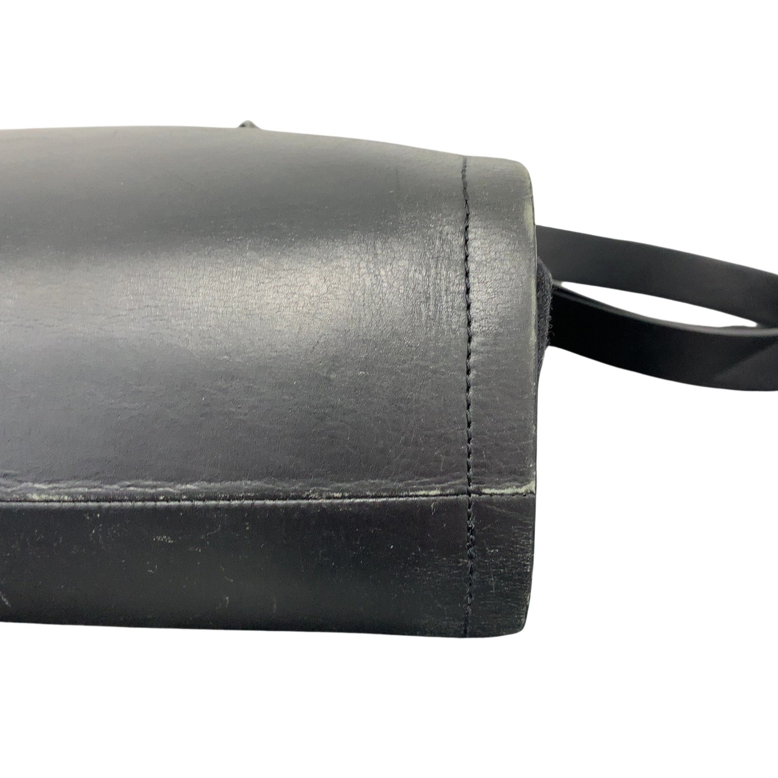 COS Black Structured Leather Wool Unisex Shoulder Bag Chic Classic Laptop City image 5