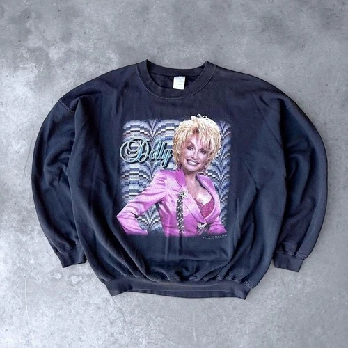 Dolly Parton Sweatshirt Country Music Singer Black M Vintage vintage concert t-shirt, vintage, size XXL, single stitch, B+ condition
