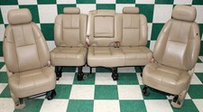 Worn 11 Avalanche Tan Leather Front Dual Power Buckets Backseat Seats Set Worn 11 Avalanche Tan Leather Front Dual Power Buckets Backseat Seats Set