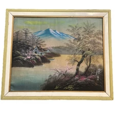 Japanese Silk Water Color Art Signed And Marked by the Artist  