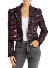AQUA Tweed Puff Sleeve Blazer size S