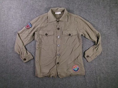 Dance and Marvel Shirt Womens Small Olive Green Button Up Route 66 California