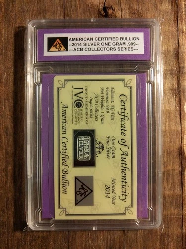 SILVER AMERICAN CERTIFIED BULLION 2014 COLLECTORS SERIES ONE GRAM