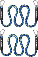Obcursco Bungee Dock Line, Jet Ski Line with Double 4-5.5ft, Yellow/Blue 