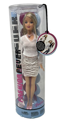 Fashion Fever Barbie White Ensemble Ruched Skirt Fuzzy Sweater