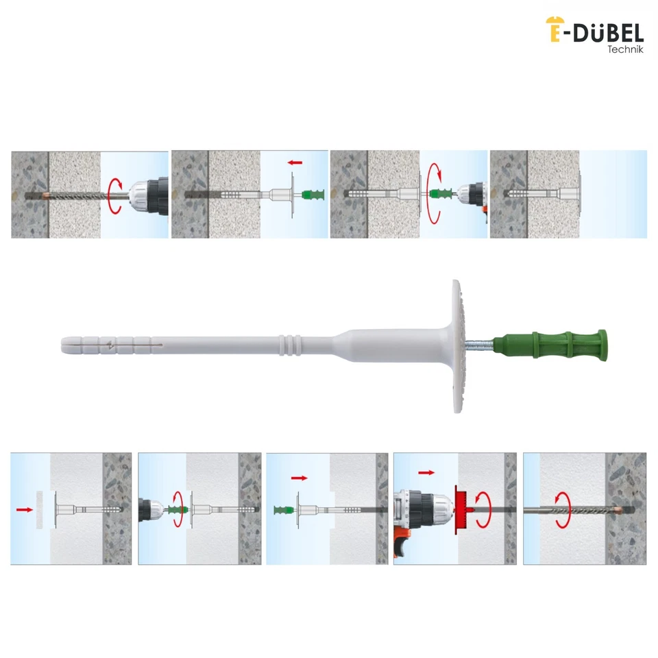 Tassello isolante Ø8 mm tassello piatto con mandrino in metallo tassello a vite WKTHERM-S WDVS - Immagine 4 di 4