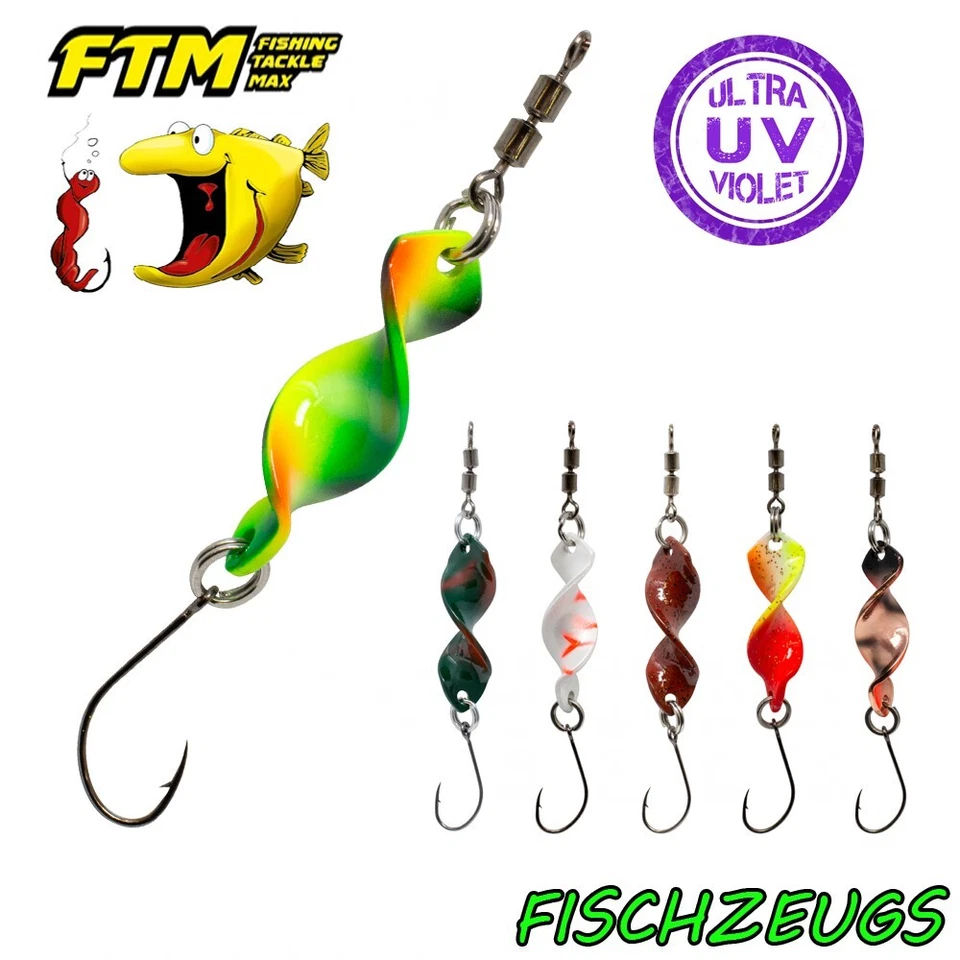 FISHING TACKLE MAX FTM Spoon Omura Curl Trout Twist Forelle UV Forellenköder Raubfisch 3g, 4g, 6,5g