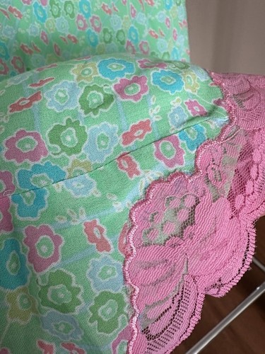 NUEVO CON ETIQUETAS VINTAGE SIGRID OLSEN Floral Y2K Falda Sin Mangas Rosa Encaje Ribete Midi GRANDE - Imagen 2 de 5