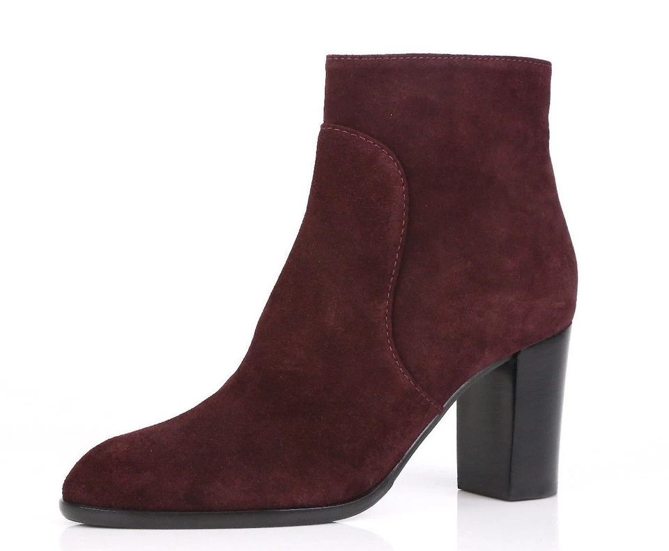 Sergio Rossi Z3197 Scarpe Donna Plum Suede Ankle Women's Booties Size 37M - Image 2 of 4