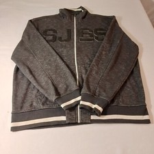 Sean John Full Zip Men's Cotton Blend Gray Classic Jacket Pockets Size 2XL