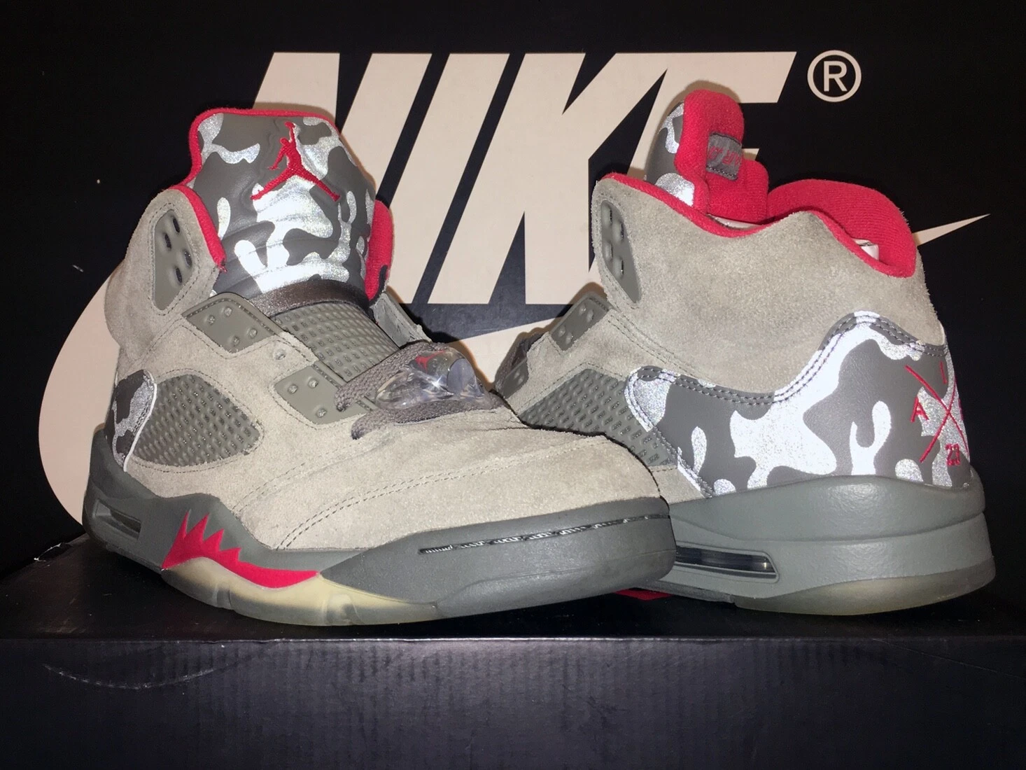 Vintage 2017 air jordan 5 retro uk9 eu44 p51 camo v supreme bred 1 3 4 6 11 og rare
