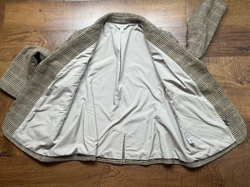 Giacca blazer donna LL Bean misto lana e seta marrone pied de poule - taglia 1X - Foto 5 di 9