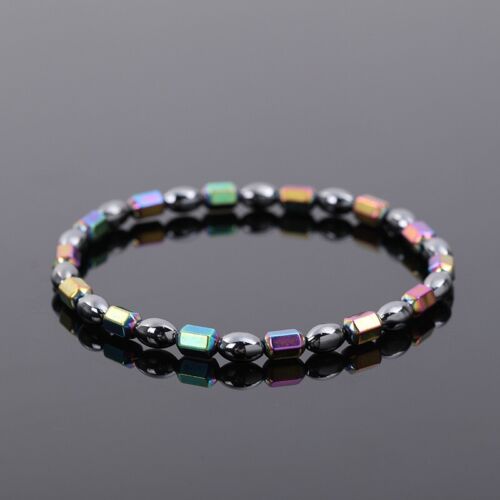 Women Anklet Hematite Natural Stone Rainbow Healing Reiki Protection Anklets· - Picture 1 of 5