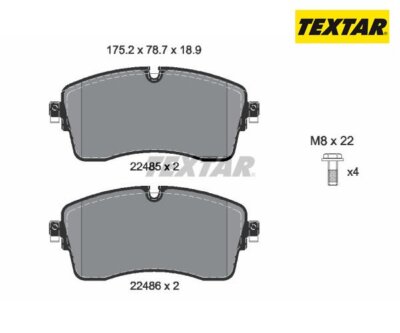 Brake pad set, disc brake Q + Textar 2248503 for Jaguar