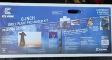 Clam 6" Pro Plate Auger Conversion Kit w/Auger #16960 Hand Drill Ice Auger